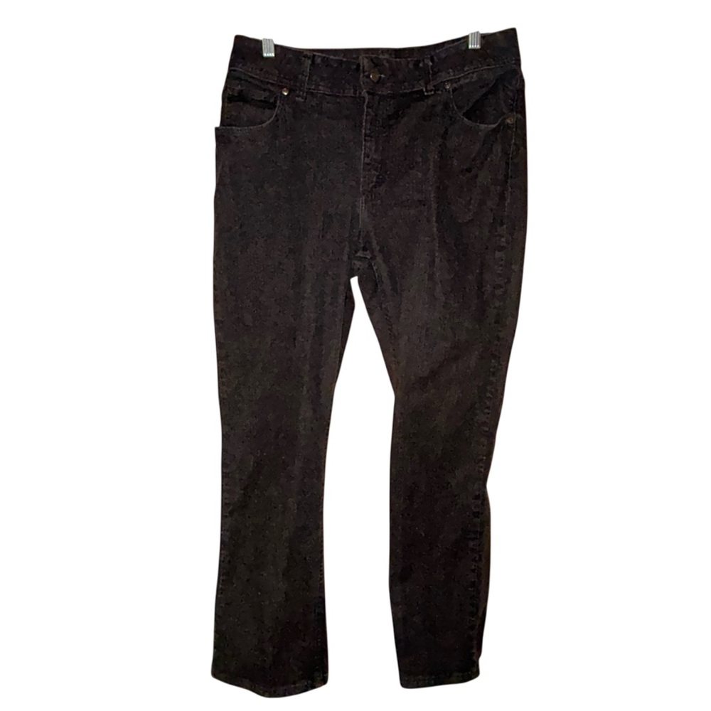 Riders by Lee Womens Black‎ Denim Jeans Size 16P Bootcut Stretch